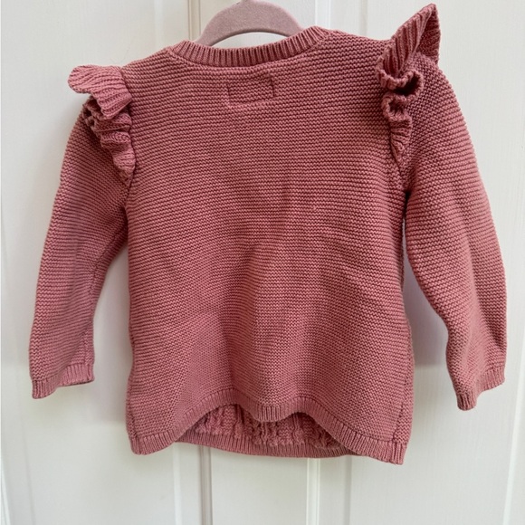 NWOT Little Planet by Carter’s 12M Organic Girls Heavy Flutter Sleeve Sweater - Picture 4 of 4